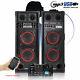 Pair Of Home Karaoke Disco Party Speakers With Bluetooth Usb Mp3 Dj Mixer