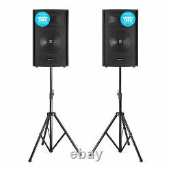 Pair of Vonyx 10 Passive DJ PA Speakers with Stands 1000W Mobile Disco Set