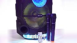 Portable Bluetooth PA Speaker System 300w 2 Wireless Micro VS-DSPA, Disco Lights