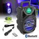 Portable Bluetooth Party Speaker System With Mic, Disco Lights, Built-in Battery