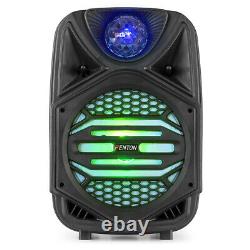 Portable Bluetooth Party Speaker System with Mic, Disco Lights, Built-in Battery