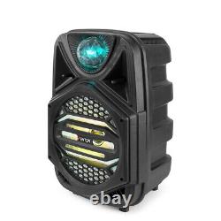 Portable Bluetooth Party Speaker System with Mic, Disco Lights, Built-in Battery