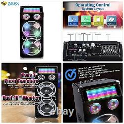 Pyle PSUFM1035A 1000W Disco Jam Powered Two-Way Bluetooth Active PA Speaker Syst