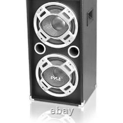 Pyle PSUFM1035A Disco Jam 1000 Watt 2 Way DJ Bluetooth LED Speaker (4 Pack)