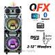 Qfx Dual 12 Woofer Portable Bluetooth Party Speaker Disco & Party Led Lights