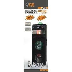 QFX SBX-412216 Dual 12-in PA Speaker with Built-in Fog Machine and Disco Light