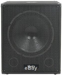QTX 2000W Active Portable Speaker Top & Sub Package DJ Disco Sound System PA