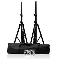 QTX QX12A 12 Active Powered DJ Disco PA Speakers with Tripod Stands and Cables
