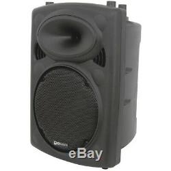 QTX Sound QR10K Active 10 DJ Disco PA Speaker (Pair) with Stands & Cables