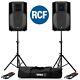 Rcf Art 735-a Mk4 Active Dj Disco 15 Pa Speaker (pair) With Stands & Cables