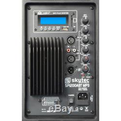 Skytec 12 Active Bluetooth Disco DJ Speaker Portable PA Wedge Monitor 600W