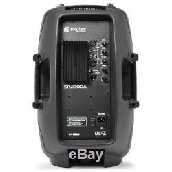 Skytec SPJ-1200A 12 Active Powered Portable PA Speaker System DJ Disco 600W