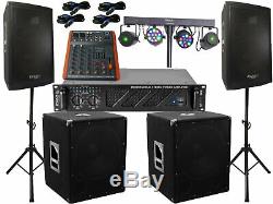 The Complete Set 14 Dj 30cm Speakers Tripod 38 cm Subwoofer Musician 3000W Light