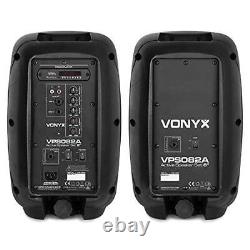 VONYX VPS082A 8 Active Bluetooth Disco Speakers DJ PA System 400W with Stan