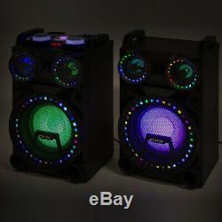 VS10 Active Powered Bluetooth Disco Speakers DJ Party Set with LED Lights 800W