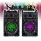 Vs12 Active Powered Bluetooth Speakers Dj Disco Party Set With Led Lights 1200w