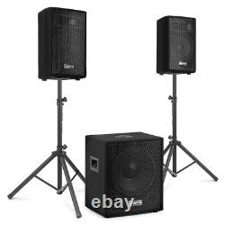 VX0812BT 2.1 Active DJ Speaker Package with Subwoofer, Disco Light Bar & Booth