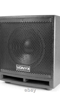 VX-1000 Active PA Speaker System, Subwoofers & Microphone Powerful DJ Disco Set