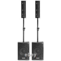 VX-1050 Active PA Speaker System, Subwoofers & Microphone Powerful DJ Disco Set