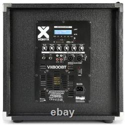 VX-800 Portable PA Speaker System, Subwoofer & Microphone Active DJ Disco Set