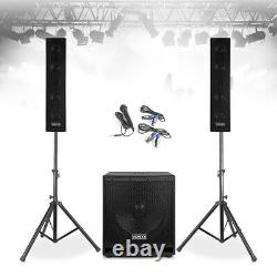 VX-880 PA Speaker System, Subwoofer and Microphone Active Powerful DJ Disco Set