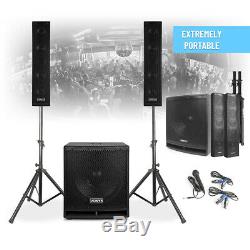 VX-880 PA Speaker System, Subwoofer and Microphone Active Powerful DJ Disco Set