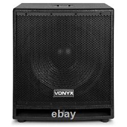 VX-880 PA Speaker System, Subwoofer and Microphone Active Powerful DJ Disco Set
