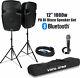 Vocal-star Pa Active 12 Speakers System Bluetooth Mp3 1000w Inc Stands Dj Disco