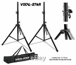 Vocal-Star PA Active 15 Speakers System Bluetooth MP3 1600W Inc Stands DJ Disco