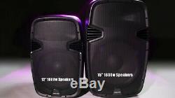 Vocal-Star Pair Of 12 PA Speakers 1000w Set Bluetooth MP3 Karaoke DJ Pub Disco