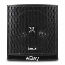 Vonyx 15 Active Powered Wood Finish Sub Woofer Bass PA DJ Disco Speaker 800W