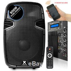 Vonyx 15 Bluetooth Active Powered Speaker MP3 USB SD DJ PA Disco Party 800W