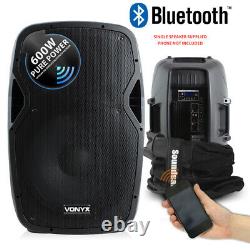 Vonyx AP1200ABT 12 Active Powered Bluetooth DJ Disco PA Speaker with Carry Bag