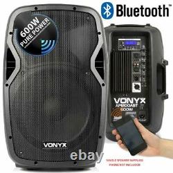 Vonyx AP1200ABT 12 Active Powered Bluetooth DJ Disco PA Speaker with Carry Bag