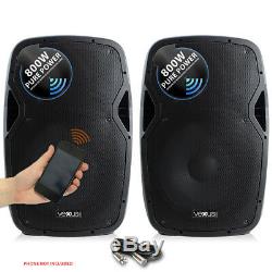 Vonyx Active Powered DJ Disco PA Speakers Wireless Bluetooth 15 1600W SSC2664