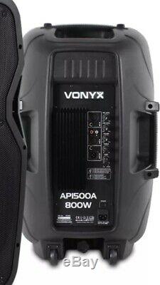 Vonyx Ap15A 15 Active Dj Speakers Pair disco speakers 800w