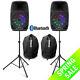 Vonyx Ft15a 15 Active Bluetooth Disco Speakers Dj Pa System Wth Stands & Bags