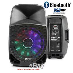 Vonyx FT15A 15 Active Bluetooth Disco Speakers DJ PA System wth Stands & Bags