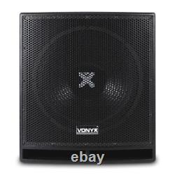 Vonyx Pro 15 Active Powered Subwoofer Bass Bin DJ Disco PA Sub Speaker 800W