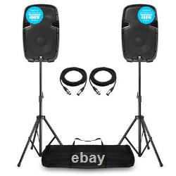 Vonyx SJP1000AD V3 Active 800W 10 DJ Disco PA Speaker (Pair) with Stands