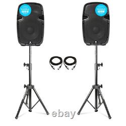 Vonyx SJP1000AD V3 Active 800W 10 DJ Disco PA Speaker (Pair) with Stands