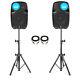 Vonyx Sjp1000ad V3 Active 800w 10 Dj Disco Pa Speaker (pair) With Stands