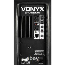 Vonyx SPJ12 V3 Active 1200W 12 DJ Disco PA Speaker (Pair) with Stands & Bags