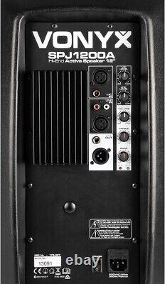 Vonyx SPJ-1200A NEW 12 Active Powered Portable PA Speaker System DJ Disco 600W