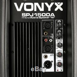 Vonyx SPJ-1500A 15 Active Powered Portable PA Speaker System DJ Disco 800W
