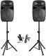 Vonyx Vps082a 8 Active Bluetooth Disco Speakers 400w With Stands Black