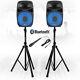 Vonyx Vps082a 8 Active Bluetooth Disco Speakers Dj Pa System 400w With Stands