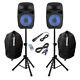 Vonyx Vps082a 8 Active Bluetooth Disco Speakers Dj Pa System Wth Stands & Bags