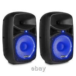 Vonyx VPS082A 8 Active Bluetooth Disco Speakers DJ PA System wth Stands & Bags