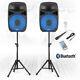 Vonyx Vps122a 12 Active Bluetooth Disco Speakers Dj Pa System 800w With Stands